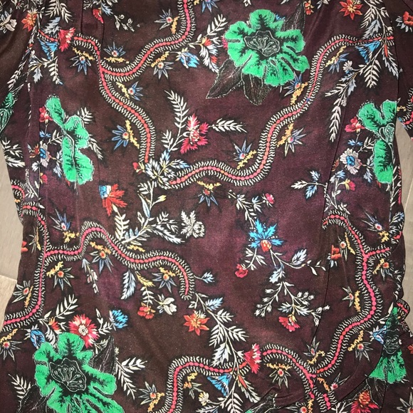 ISABEL MARANT PRINTED GATHERED SHOULDER BLOUSE 38 - Picture 6 of 9